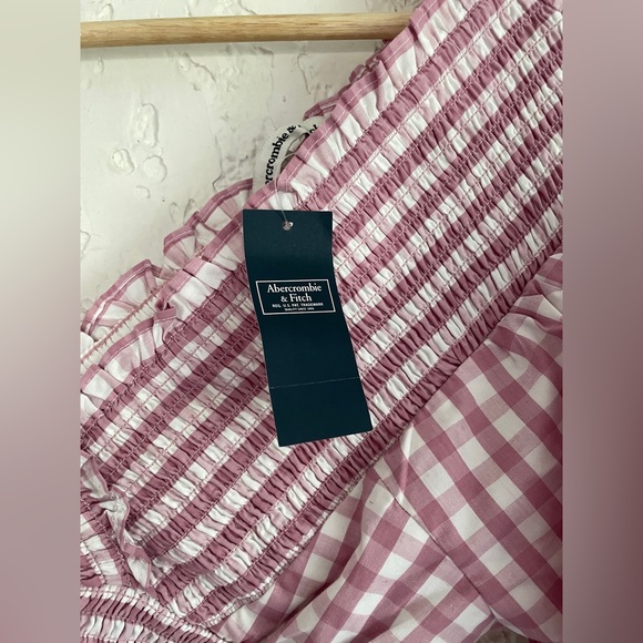 Abercrombie Y2K Cottagecore Prairie Puff Sleeve Gingham Top - Picture 3 of 7